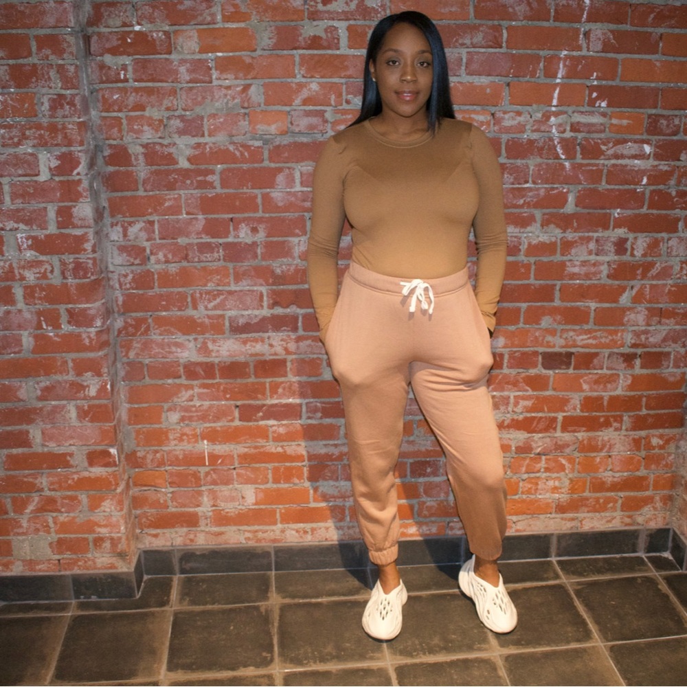 New with tags: Camel (Light brown) Set with Joggers and comfort+ long sleeve top